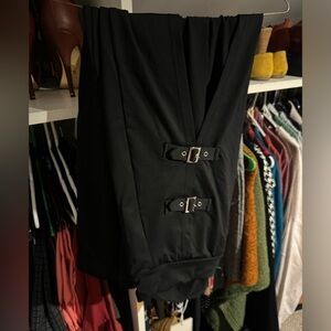 High waist buckle skirt